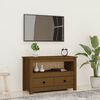 vidaXL TV Cabinet Honey brown Solid pine wood, metal medium TV Cabinet