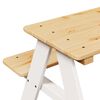 vidaXL Children's Table White Solid pine wood Durable Rectangular