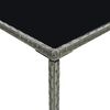 vidaXL Bar Table Grey PE Rattan Medium Durable Bar Table Square