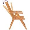 vidaXL Reclining Garden Chair Set of 2 Natural wood color