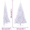 vidaXL Artificial Half Christmas Tree White PVC, steel Large