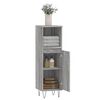 vidaXL Bathroom Cabinet Grey sonoma Engineered wood, iron Tall