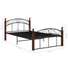 vidaXL Bed Frame Black and natural Powder-coated metal, solid oak wood