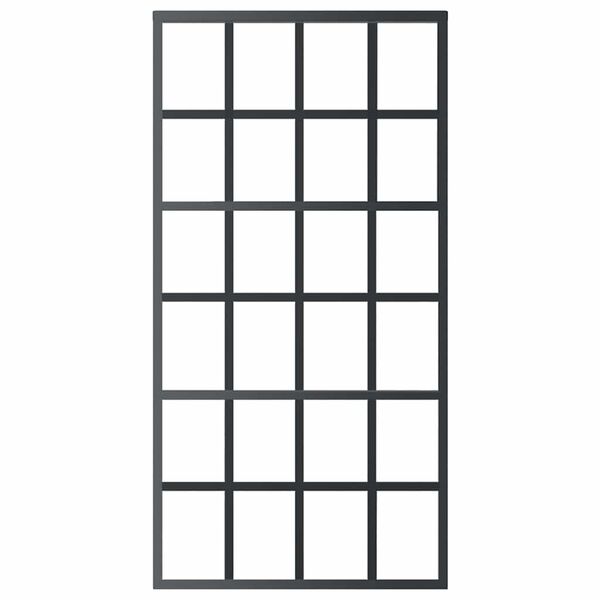 vidaXL Sliding Door ESG Glass and Aluminum 40.2"x80.7" Black