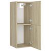 vidaXL Bathroom Furniture Set Sonoma Oak Engineered Wood, Ceramic Medium