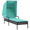 vidaXL Patio Sun Lounger Black, Turquoise