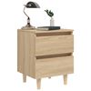 vidaXL Bed Cabinet Set of 2 Sonoma Oak Engineered wood, Solid pine
