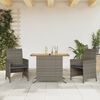 vidaXL Bistro Set Gray PE rattan, powder-coated steel, solid acacia wood