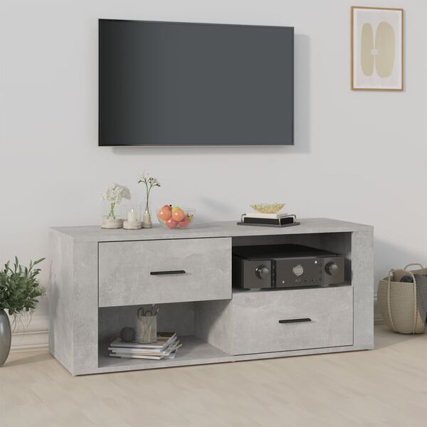 vidaXL TV Cabinet Concrete gray Engineered wood Medium TV Cabinet