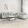 vidaXL Sofa Set Light grey Velvet, metal, textilene, plywood, foam