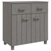 vidaXL Sideboard Light Grey Solid Pine Wood 31.1 x 15.7 x 31.5 in