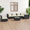 vidaXL Garden Lounge Set Black and cream