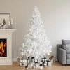 vidaXL Artificial Half Christmas Tree White PVC, steel 82.7 in tall
