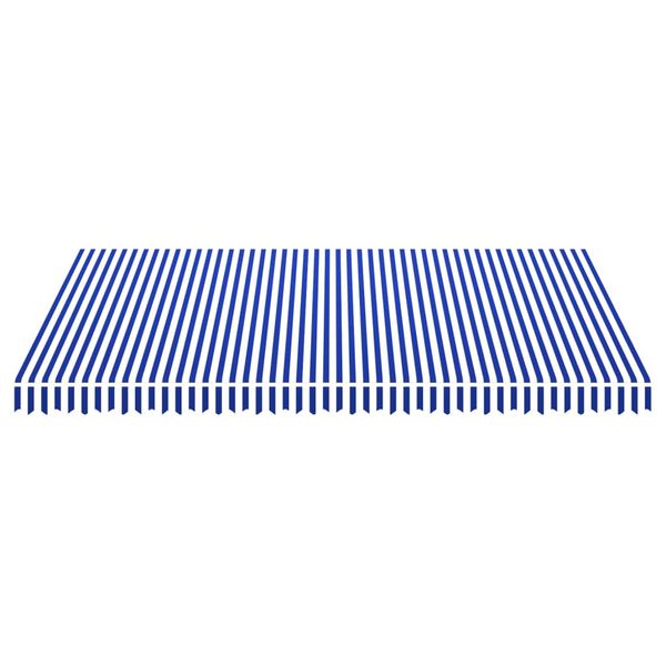 vidaXL Awning Blue and White Polyester with PU coating 14.8'x 9.8'
