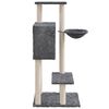 vidaXL Cat Tree Dark grey Engineered wood, plush, sisal Medium Modern
