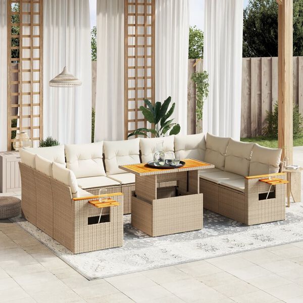 vidaXL Garden Sofa Set Beige
