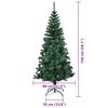 vidaXL Artificial Pre-lit Christmas Tree Green 59.06 in PVC and Metal