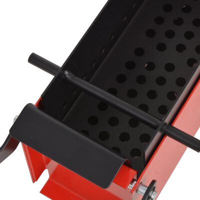vidaXL Paper Log Briquette Maker Steel 13.4"x5.5"x5.5" Black and Red