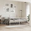 vidaXL Bed Frame White Steel Full Bed Frame Rectangular Modern