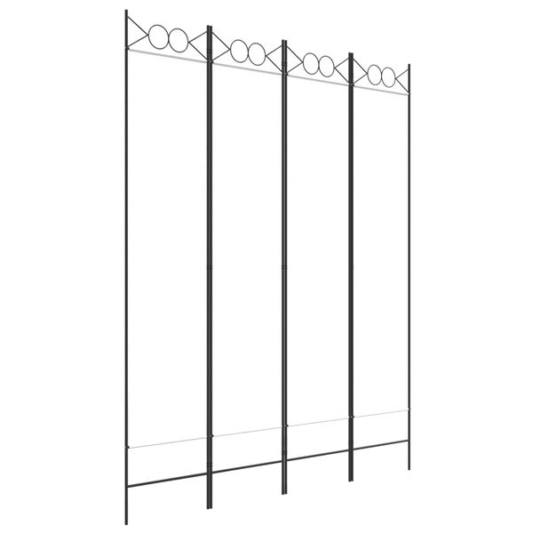 vidaXL 4-Panel Room Divider White 63"x78.7" Fabric