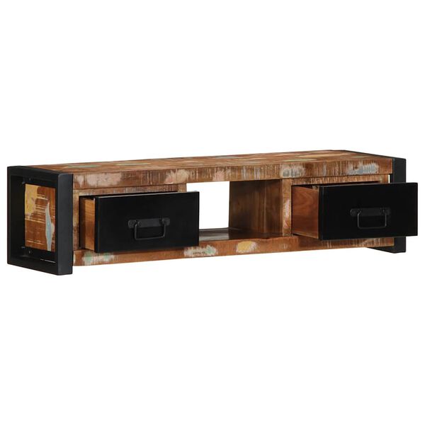 vidaXL TV Cabinet Black and Brown Solid Reclaimed Wood and Iron TV Cabinet