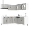 vidaXL Kitchen Cabinet Set Grey Sonoma Engineered wood and glass Medium