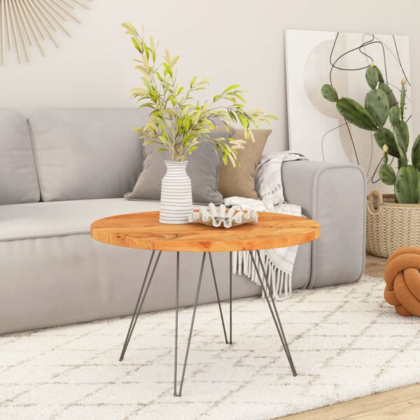 vidaXL Table Top Natural Wood Solid Acacia Wood 35.4 in diameter Durable