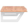 vidaXL Basin Shelf Light brown, White Solid oak wood, Steel Wide