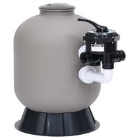 vidaXL Pool Sand Filter with 4 Position Valve Gray 1.4/" Pool Filter Spa Filter