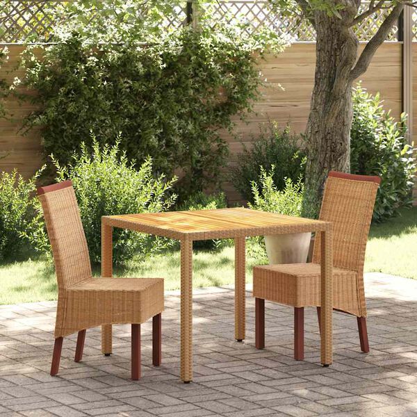 vidaXL Dining Chairs 2 pcs Brown Natural Rattan