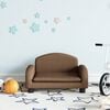 vidaXL Kids Sofa Brown Fabric (100% polyester), solid pine wood, plastic
