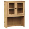 vidaXL Highboard Honey Solid pine wood, engineered wood, metal, glass