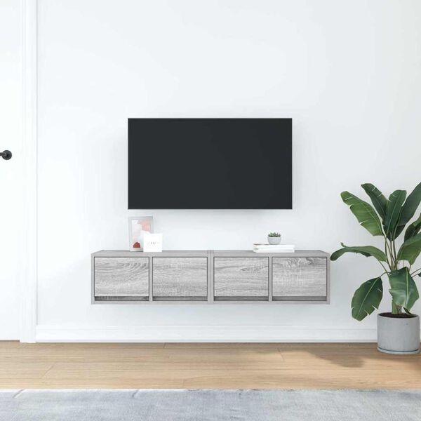 vidaXL TV Cabinet Set of 2 Grey sonoma Engineered wood Medium