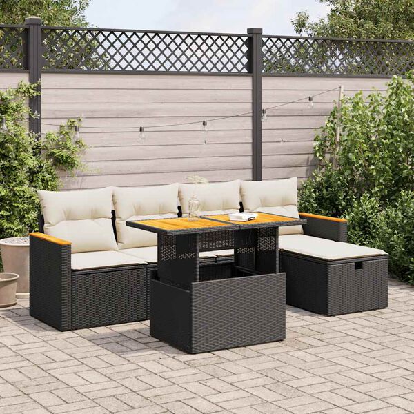 vidaXL Garden Sofa Set Black