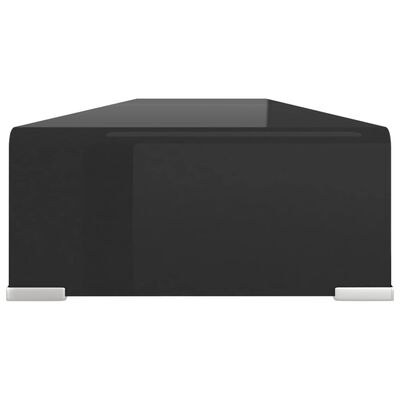 vidaXL TV Stand / Monitor Riser Glass Black 47.2"x11.8"x5.1"