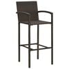 vidaXL Garden Bar Set Brown PE Rattan Medium Footrest