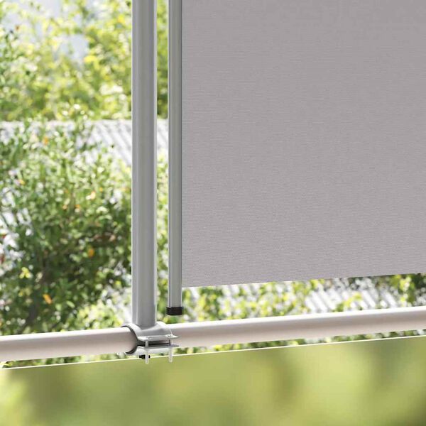 vidaXL Side Awning Grey Polyester with PU coating, Iron 63.0 x 118.1 in