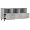 vidaXL TV Cabinet Concrete Grey Engineered Wood and Iron 40.2x14.2x19.7 in