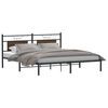 vidaXL Bed Frame Smoked oak Engineered wood and steel Double Bed Frame