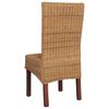 vidaXL Dining Chair Set of 4 Brown Solid mango wood and real rattan