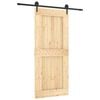 vidaXL Sliding Door with Hardware Set 35.4"x82.7" Solid Wood Pine