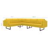 vidaXL Sofa Yellow Polyester, Wood, Steel Large Sofa Modern