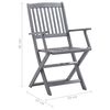 vidaXL Folding Patio Chairs 2 pcs with Cushions Solid Acacia Wood