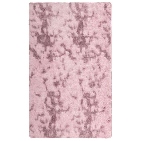 vidaXL Shaggy Rug Dusty Pink 100% Polyester 31.5 x 59.1 in Foldable