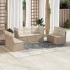 vidaXL Garden Sofa Set Beige PE rattan Large Modular Outdoor Sofa Set