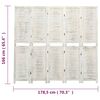 vidaXL 5-Panel Room Divider Antique White 70.3x65.4" Solid Wood