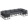 vidaXL Garden Sofa Set Black Aluminium
