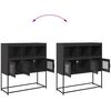 vidaXL Sideboard Black Cold-rolled steel Medium Sideboard Rectangular