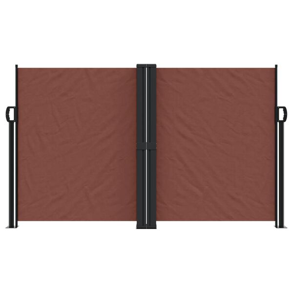 vidaXL Retractable Side Awning Brown Polyester with PU coating, Steel