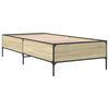 vidaXL Bed Frame Sonoma oak Engineered wood, Metal Twin Modern